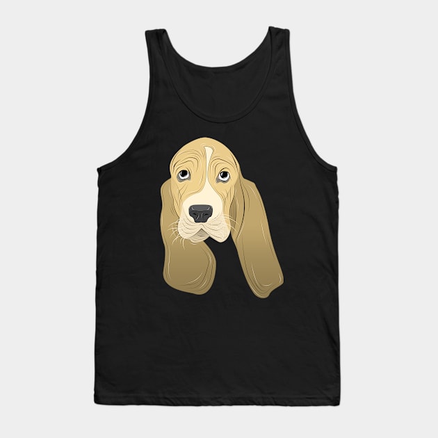 cute basset hound puppy face Tank Top by dwalikur